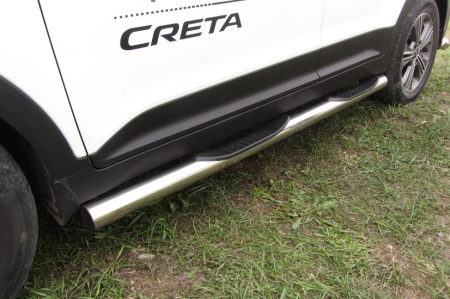 Hyundai CRETA 4WD (2016)-Защита порогов d76 с проступями